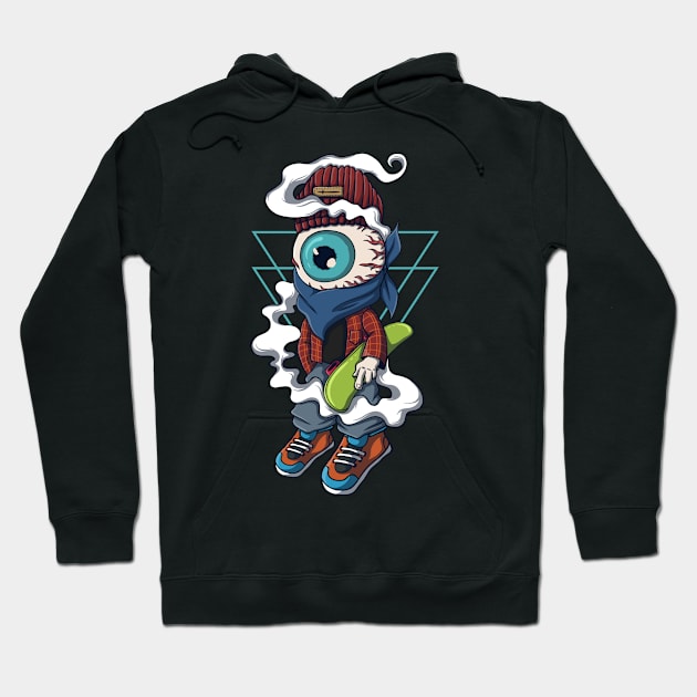 One Eye Chracter Skateboard Hoodie by YousifAzeez